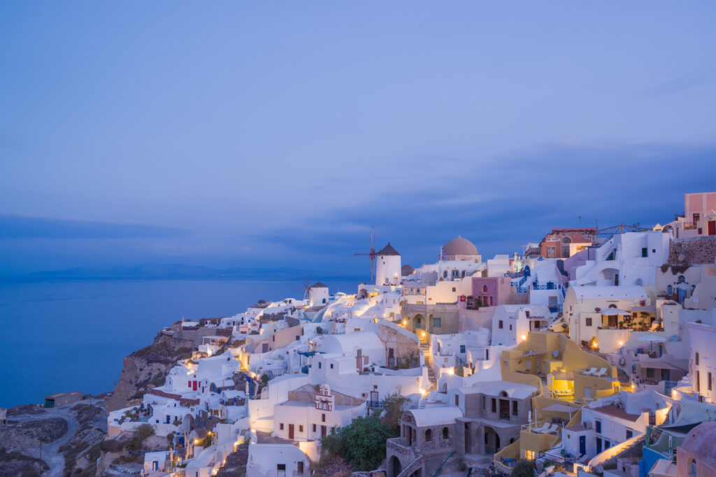 Oia village at sunset, Santorini island, Greece