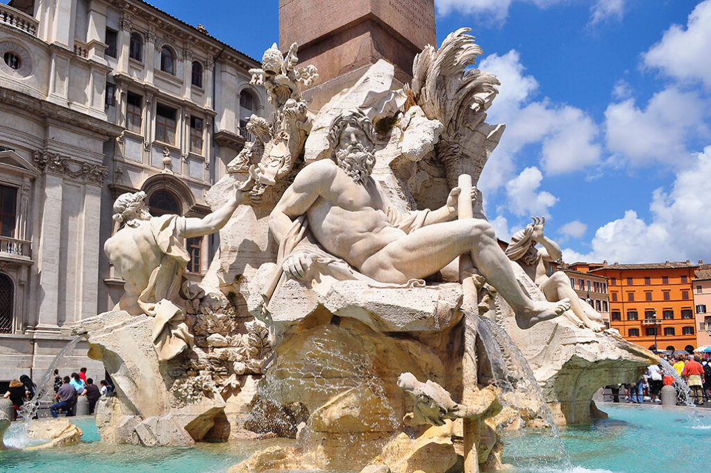 Fountain of Four Rivers (Fontana dei Quattro Fiumi) on Piazza Navona