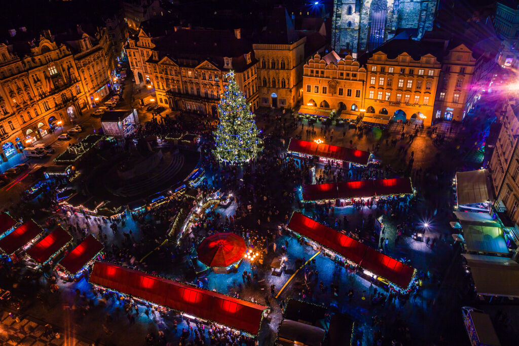 Prague, Czech Republic Old Town Square in Prague, Czech republic at Christmastime