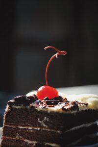 Close up of black forest cake