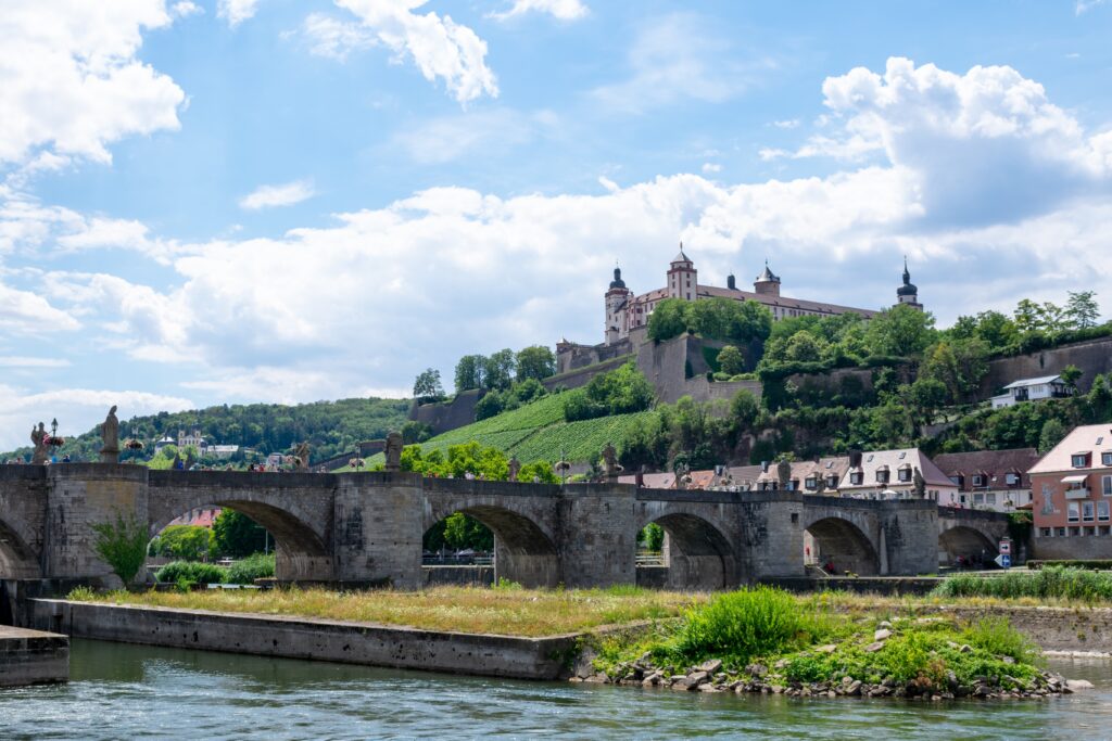 Castle on a hill in Wurzburg, Germany